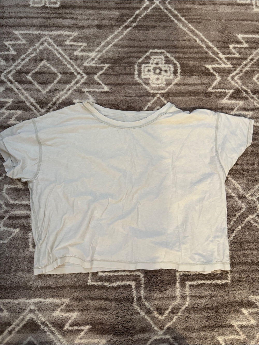 lululemon athletica White Cropped Crew Tee